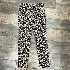 H&M Leopard Work Style Pants with side zipper